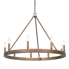 Golden Canada 7412-9 CP - Wry Lighting Carraway 9-light Chandelier in Copper Patina
